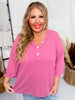 Long Sleeve 3/4 Button V - Neck Waffle Tunic Top (8 Colors) - Whiskey Skies - ANDREE BY UNIT