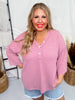 Long Sleeve 3/4 Button V - Neck Waffle Tunic Top (8 Colors) - Whiskey Skies - ANDREE BY UNIT