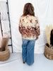 Long Sleeve Autumn Garden Top With Round Neckline - Whiskey Skies - ODDI