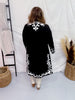 Long Sleeve Black Embroidered Button Down Dress - Whiskey Skies - ANDREE BY UNIT