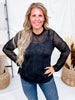 Long Sleeve Black Floral Plaid Mesh Top - Whiskey Skies - DAVI & DANI