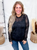 Long Sleeve Black Floral Plaid Mesh Top - Whiskey Skies - DAVI & DANI