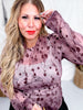 Long Sleeve Blackberry Floral Mesh Top - Whiskey Skies - DAVI & DANI