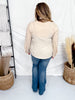 Long Sleeve Blouse W/ Cascading Front Ruffles Trimmed In Black - Whiskey Skies - SEW IN LOVE