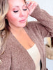 Long Sleeve Brown Knit Cardigan - Whiskey Skies - WHITE BIRCH