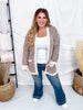 Long Sleeve Brown & Sand Open Knit Cardigan - Whiskey Skies - WHITE BIRCH