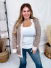 Long Sleeve Brown & Sand Open Knit Cardigan - Whiskey Skies - WHITE BIRCH