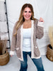 Long Sleeve Brown & Sand Open Knit Cardigan - Whiskey Skies - WHITE BIRCH