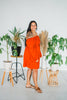 Long Sleeve Burnt Orange Minidress - Whiskey Skies - ODDI
