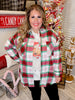 Long Sleeve Button Down Plaid Shacket - Whiskey Skies - SHE + SKY