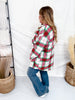 Long Sleeve Button Down Plaid Shacket - Whiskey Skies - SHE + SKY
