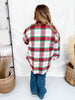 Long Sleeve Button Down Plaid Shacket - Whiskey Skies - SHE + SKY