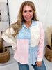 Long Sleeve Button Front Patchwork Bandana Blouse - Whiskey Skies - COZY CO