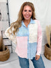 Long Sleeve Button Front Patchwork Bandana Blouse - Whiskey Skies - COZY CO