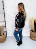 Long Sleeve Button Up Cardigan W/ Glitter Skull Patch Details - Whiskey Skies - SOUTHERN GRACE
