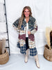 Long Sleeve Button Up Maxi Shirt Jacket - Whiskey Skies - POL CLOTHING INC.