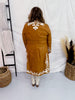 Long Sleeve Camel Embroidered Button Down Dress - Whiskey Skies - ANDREE BY UNIT
