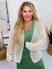 Long Sleeve Crochet Net Open Front Cardigan - Whiskey Skies - BIBI