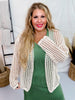 Long Sleeve Crochet Net Open Front Cardigan - Whiskey Skies - BIBI