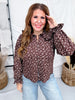 Long Sleeve Deep Brown Floral Blouse - Whiskey Skies - SEW IN LOVE