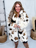 Long Sleeve Faux Fur Cowhide Pattern Coat - Whiskey Skies - DAVI & DANI