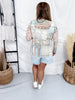 Long Sleeve Floral Mix Mesh Top - Whiskey Skies - ORIGAMI APPAREL