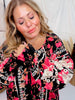 Long Sleeve Floral Print Tunic Top - Whiskey Skies - ANDREE BY UNIT
