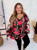 Long Sleeve Floral Print Tunic Top - Whiskey Skies - ANDREE BY UNIT