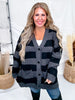 Long Sleeve Knit Black & Charcoal Button Down Cardigan - Whiskey Skies - DAVI & DANI