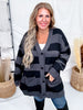 Long Sleeve Knit Black & Charcoal Button Down Cardigan - Whiskey Skies - DAVI & DANI
