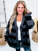 Long Sleeve Knit Black & Charcoal Button Down Cardigan - Whiskey Skies - DAVI & DANI