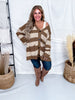 Long Sleeve Knit Brown & Taupe Button Down Cardigan - Whiskey Skies - DAVI & DANI