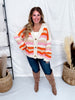 Long Sleeve Knit Striped Button Down Cardigan - Whiskey Skies - HAYDEN