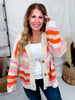 Long Sleeve Knit Striped Button Down Cardigan - Whiskey Skies - HAYDEN