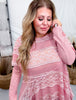 Long Sleeve Layered Lace Top In Mauve - Whiskey Skies - EASEL