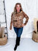 Long Sleeve Leopard Print Crew Neck Thick Mesh Top - Whiskey Skies - DAVI & DANI