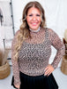 Long Sleeve Leopard Print Mesh Top - Whiskey Skies - JESS LEA