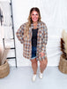Long Sleeve Mineral Washed Tan And Blue Flannel - Whiskey Skies - OLI & HALI