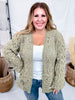 Long Sleeve Olive Green Crochet Open Cardigan - Whiskey Skies - POL CLOTHING INC.