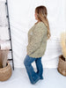 Long Sleeve Olive Green Crochet Open Cardigan - Whiskey Skies - POL CLOTHING INC.