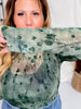 Long Sleeve Olive Green Floral Mesh Top - Whiskey Skies - DAVI & DANI