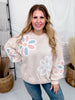 Long Sleeve Patchwork Floral Pullover Sweater - Whiskey Skies - DAVI & DANI