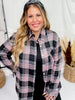 Long Sleeve Plaid Pink & Black Boyfriend Flannel - Whiskey Skies - ADORA