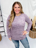 Long Sleeve Purple Pullover W/ Front Pockets - Whiskey Skies - MICHELLE MAE