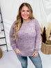 Long Sleeve Purple Pullover W/ Front Pockets - Whiskey Skies - MICHELLE MAE
