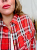 Long Sleeve Red Plaid Button Down Shirt - Whiskey Skies - WHITE BIRCH