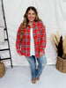 Long Sleeve Red Plaid Button Down Shirt - Whiskey Skies - WHITE BIRCH