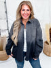 Long Sleeve Rhinestone Button Up Black Washed Denim Shirt - Whiskey Skies - DAVI & DANI