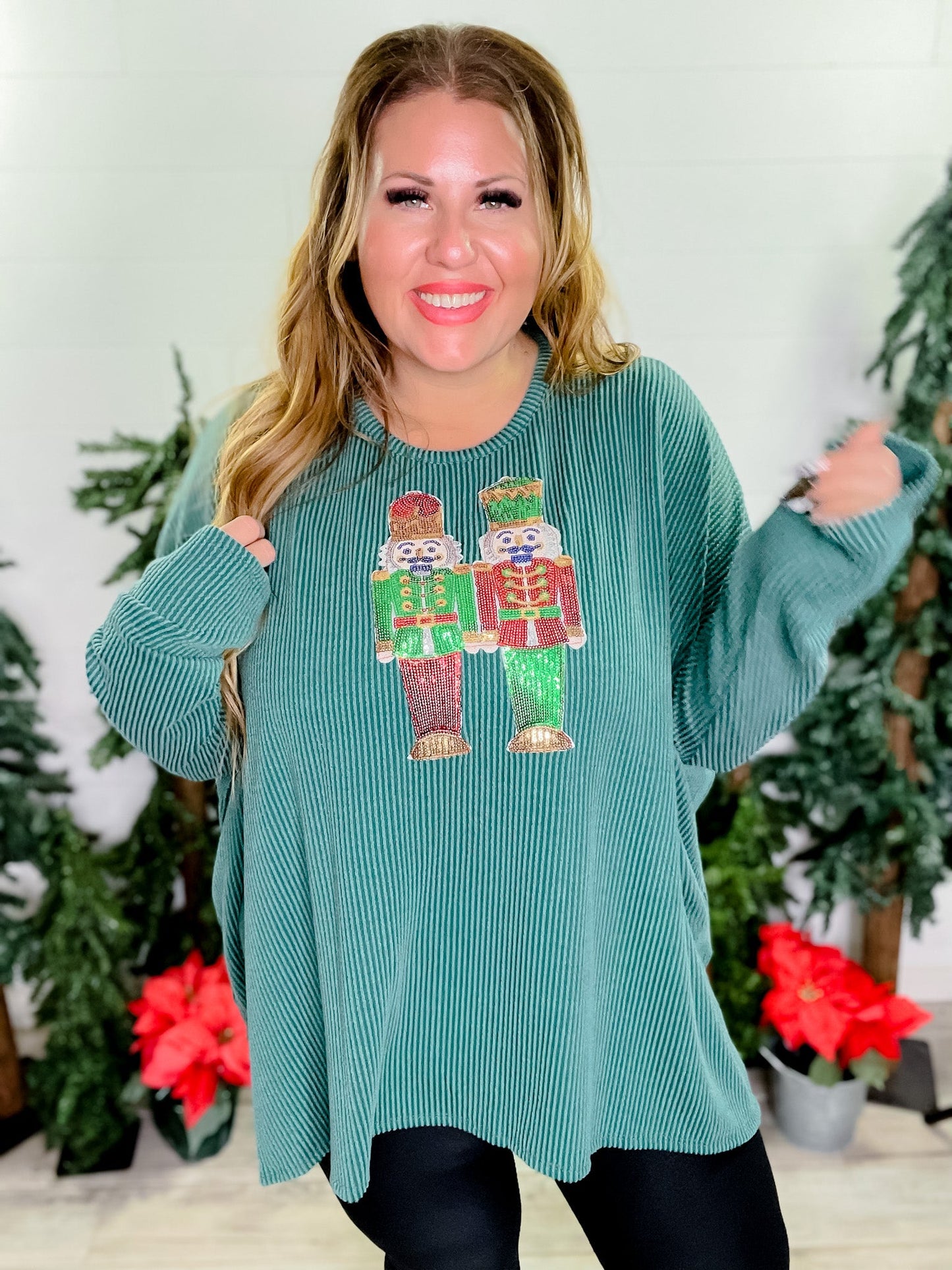 Long Sleeve Sequin Nutcracker Tunic Top - Whiskey Skies - HEIMISH