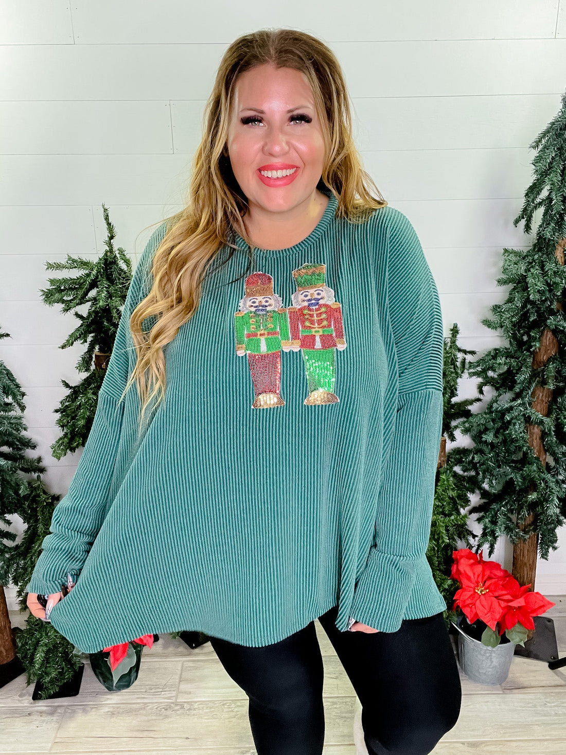 Long Sleeve Sequin Nutcracker Tunic Top - Whiskey Skies - HEIMISH